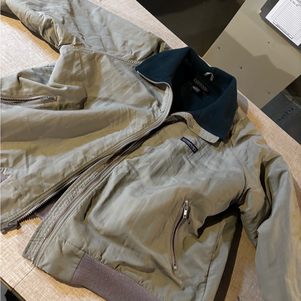 Lands' End Beige Bomber Jacket